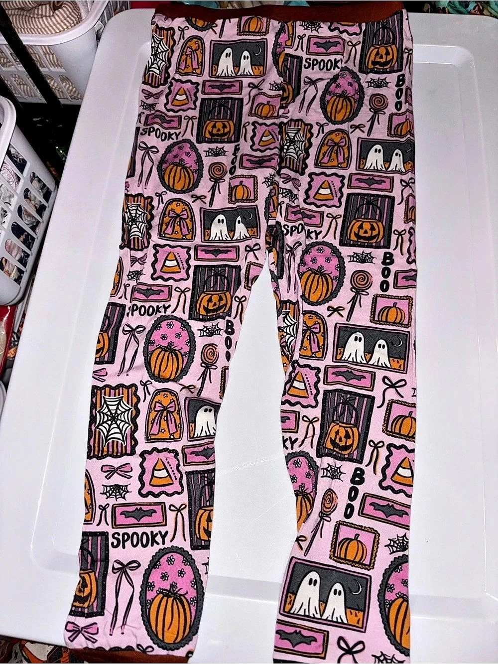 Girls Halloween Pajama Set Pink & Brown Girls 4T NWOT